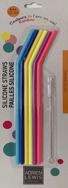 ADRIEN LEWIS - Pailles en silicone (6 pailles + 1 pinceau)
