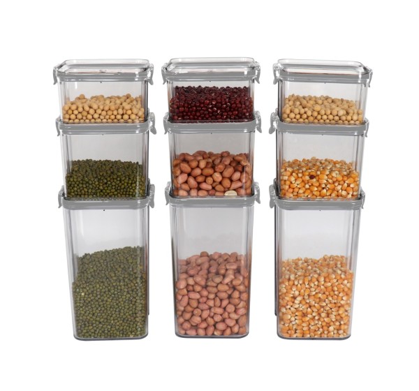 9pcs Airtight Container Set Grey