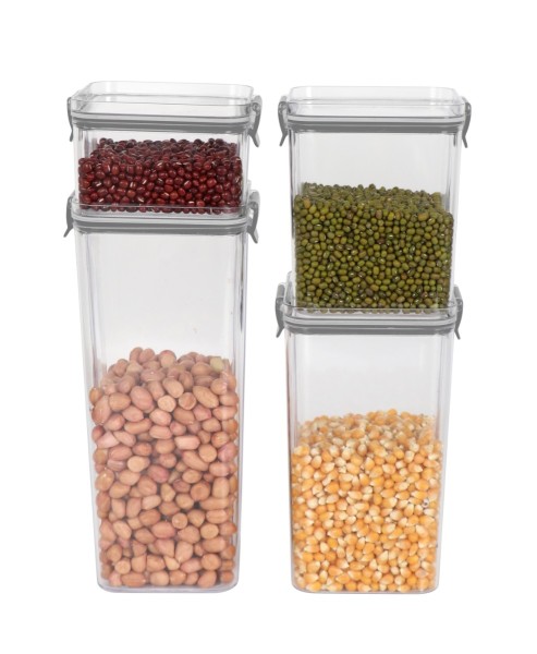 4pcs Airtight Plastic Container Set With Lid
