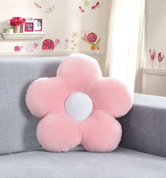 Kids Plush Cushion | Pink Flower