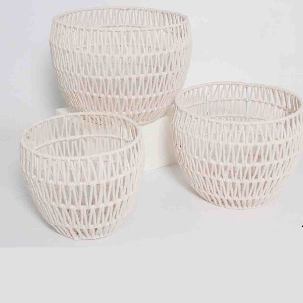 Lauren Taylor - Storage Basket Kintted White