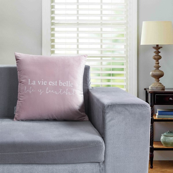 La Vie Est Belle - Velvet Cushion 18x18