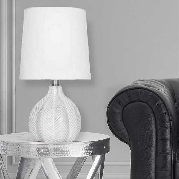 Ceramic Table Lamp White Fabric Shade