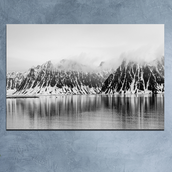 Toile imprimée 70 x 100 cm | Paysage lac et de montagnes