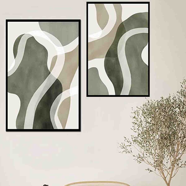 Lauren Taylor- 2PK papier 40x60 abstrait art mural en stock
