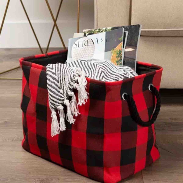 Lauren Taylor- Canvas Buffalo Plaid Baskets