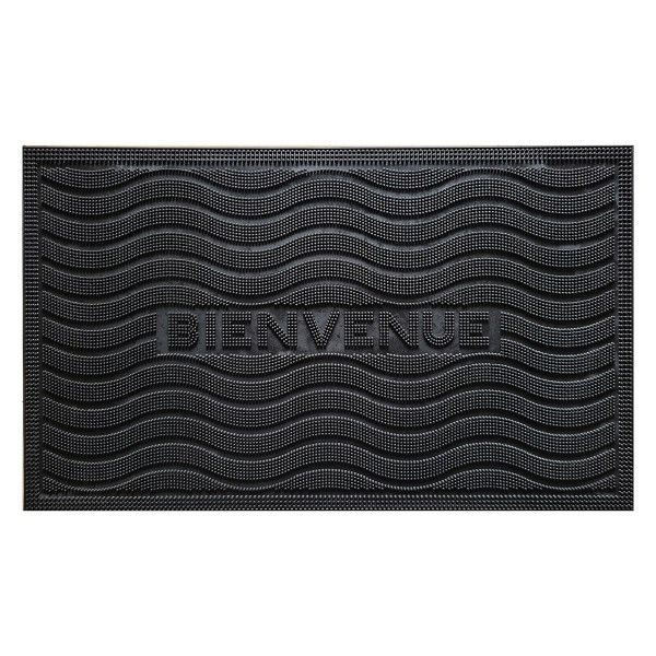 LAUREN TAYLOR- RUBBER BIENVENUE MAT BLACK 18x30