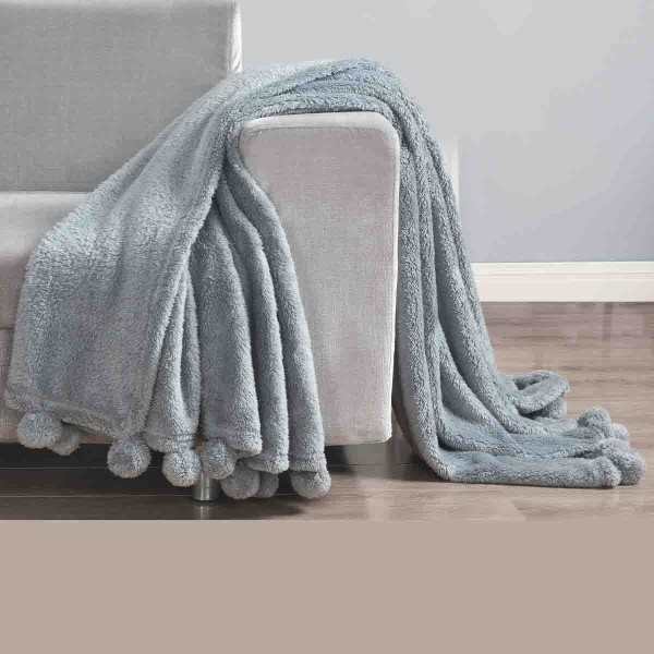 Lauren Taylor- Sherpa Throw with Poms
