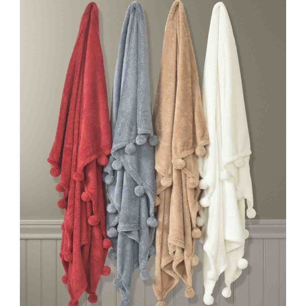Lauren Taylor- Sherpa Throw with Poms