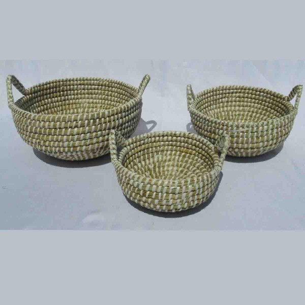 Lauren Taylor-Braided Seagrass Round Basket