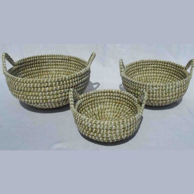 Lauren Taylor-Braided Seagrass Round Basket