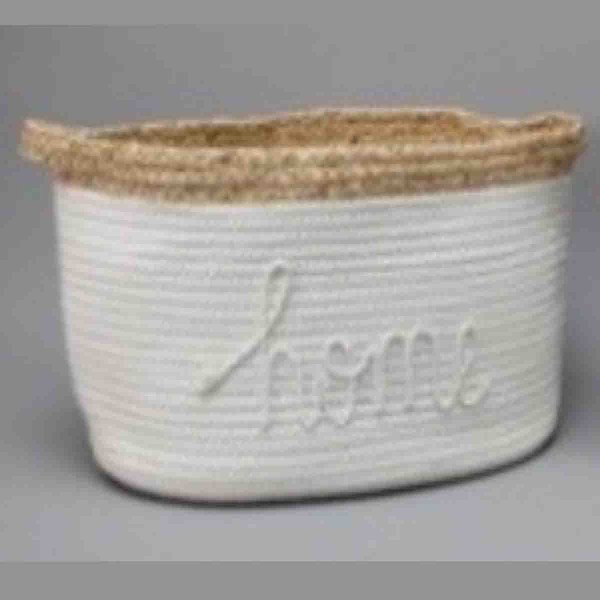 Lauren Taylor-White Rope Basket with Home Applique