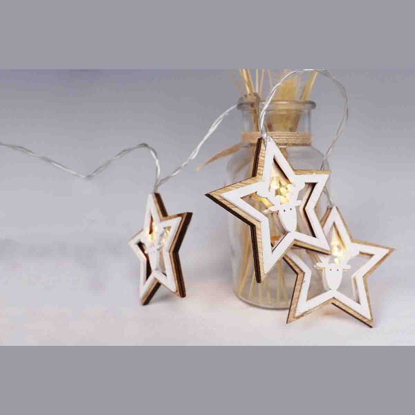LAUREN TAYLOR - 10 PCS LIGHT CHAIN WITH WOODEN STAR