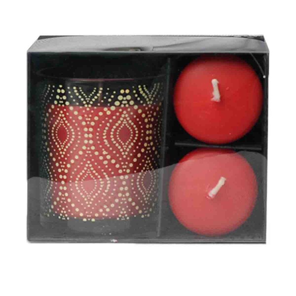 LAUREN TAYLOR - 3PC GLASS CANDLE SET