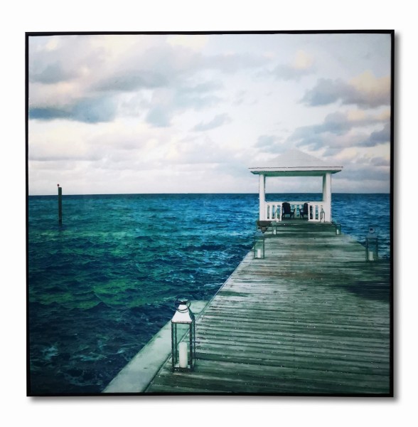Toile abstraite de Lauren Taylor mesurant 100x100x4.5cm