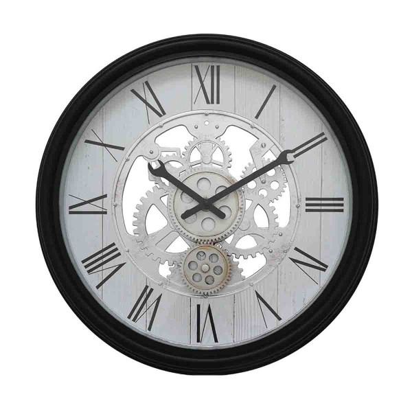 LAUREN TAYLOR - LARGE 45CM WALL CLOCK WITH MOVING GEARS