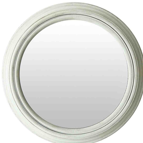 LAUREN TAYLOR - ROUND MIRROR WITH WHITE FRAME