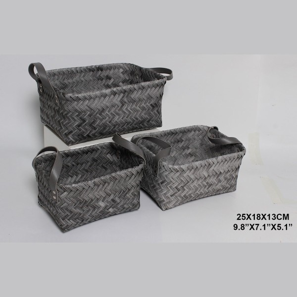 Lauren Taylor - Storage Basket Chevron Grey-25X18X13