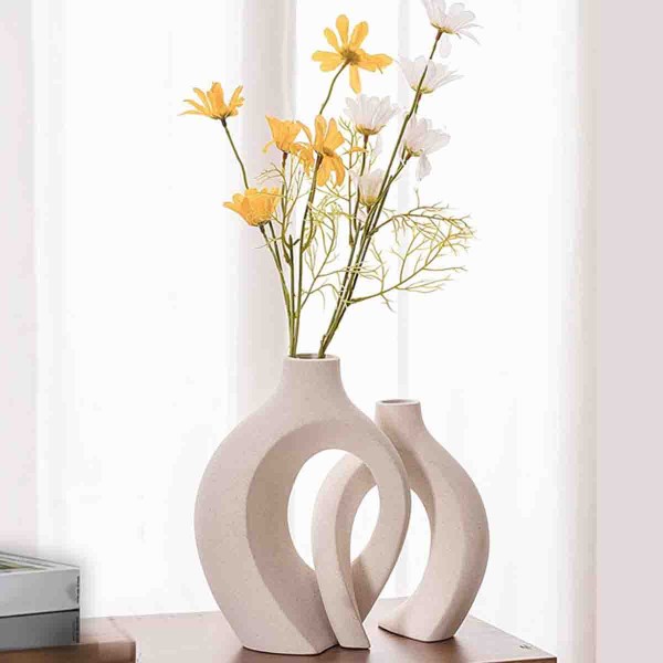 Lauren Taylor - Vases à emboîtement en céramique blanche