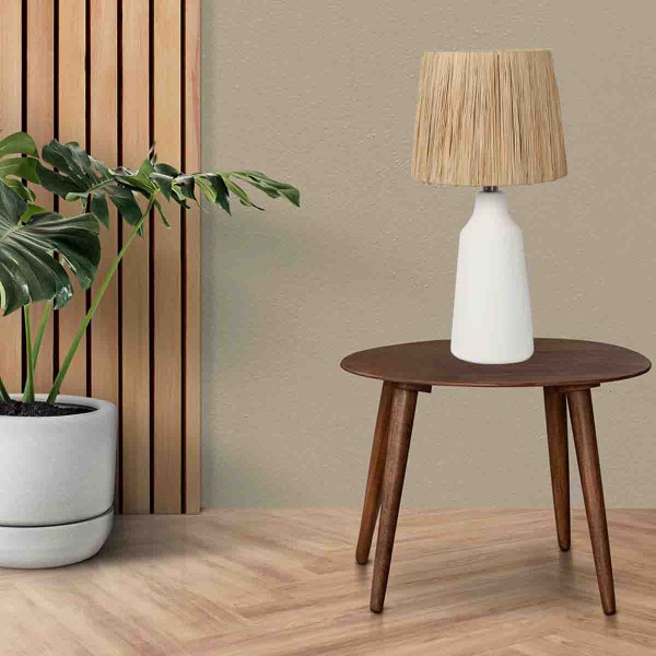 Laurent Taylor - Ceramic table lamp with sea grass shade