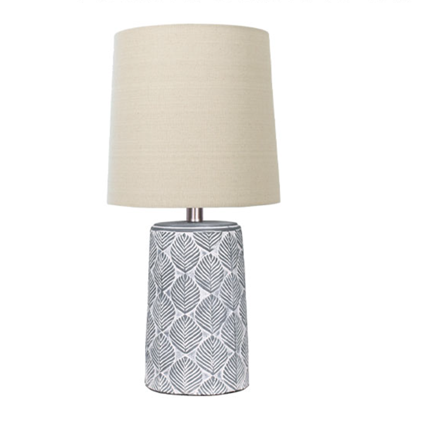 LAURENT TAYLOR - Lampe de table en céramique abat-jour en lin blanc antique