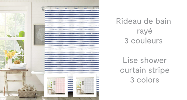 Rideau de douche Lise Stripe 70X72 ASST
