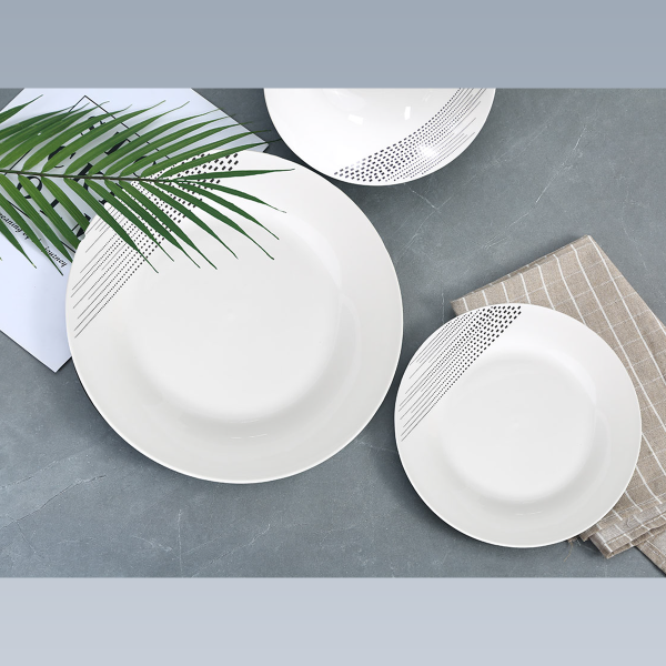 Dinnerware 12pc Set Taupe Gris