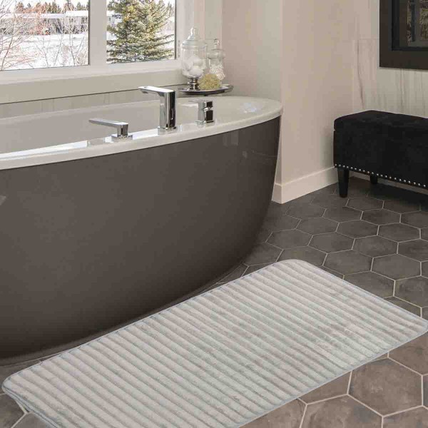 LAUREN TAYLOR - RIBBED MEMORY FOAM STOCK BATH MAT