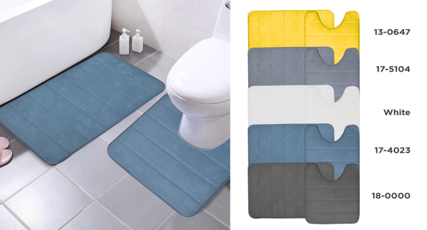 Lot de 2 tapis de bain en éponge