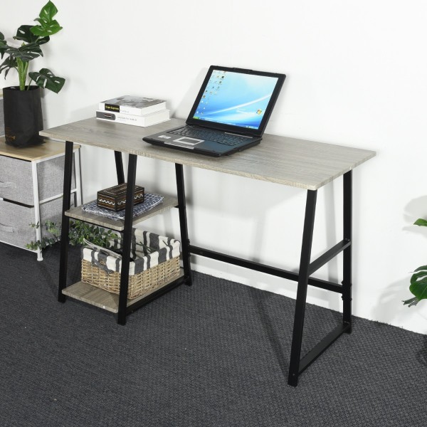 Mcghee - Table/bureau avec 2 étagères en composite