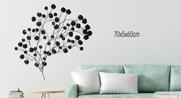 Lauren Taylor - Art mural floral noir en métal