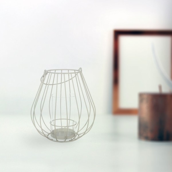Lantern White Metal 23x23x24