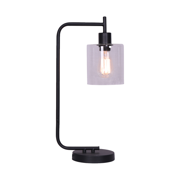 Table Lamp Metal With Glass Shade & Bulb