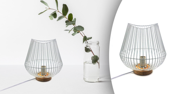 White Metal Wire Lamp