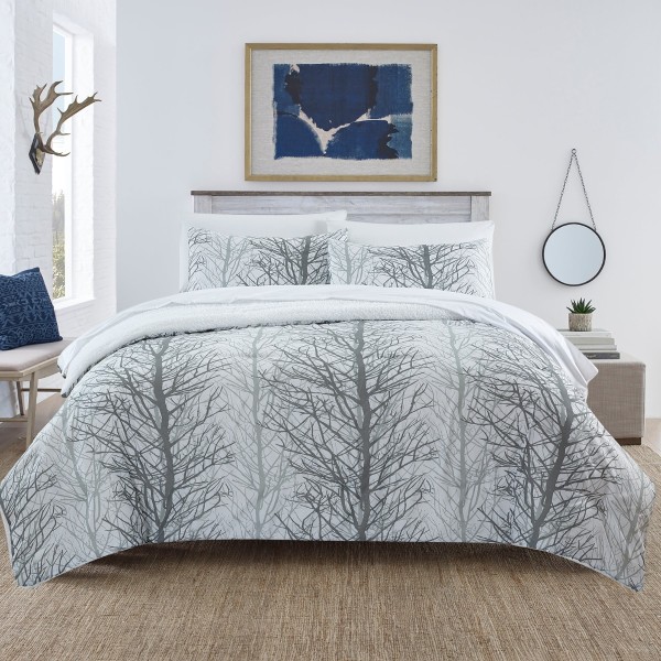 Mikael Comforter Grey Tree Print
