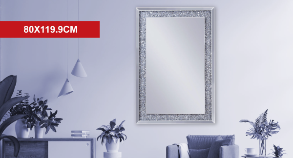 Oliver Miroir argenté avec cristal écrasé