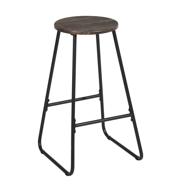 Morag Dkbrown Bar Stool W/metal Frame 45.7x45.7x71cm
