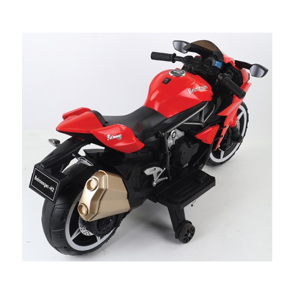 Kids Ride-On 12V Motorcycle Stepless Speed with LED Light and Remote Control