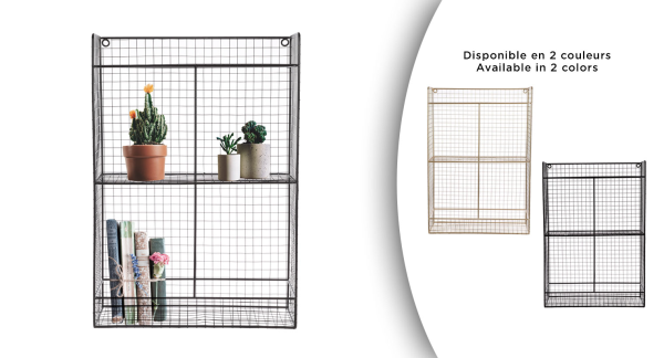 Metal Shelf Basket Gold