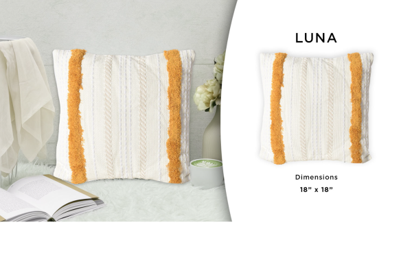Lauren Taylor - LUNA Tufted Burlap Cushion