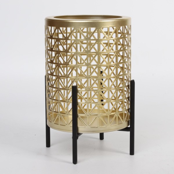 Gold Candle Holder 21 W/ Black Stand