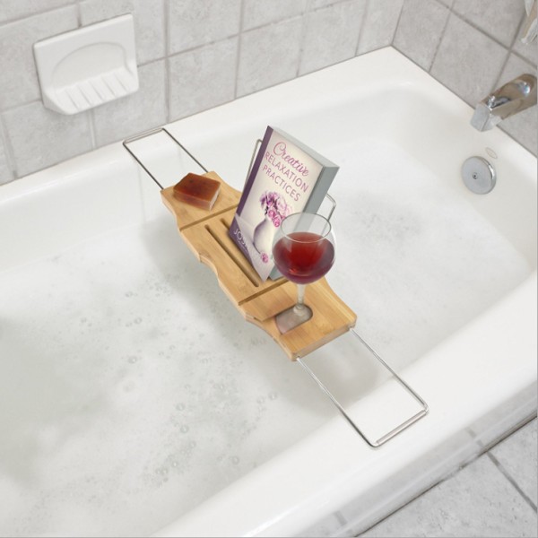 Caddy de baignoire en bambou