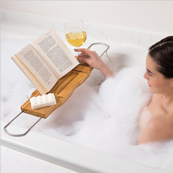 Caddy de baignoire en bambou