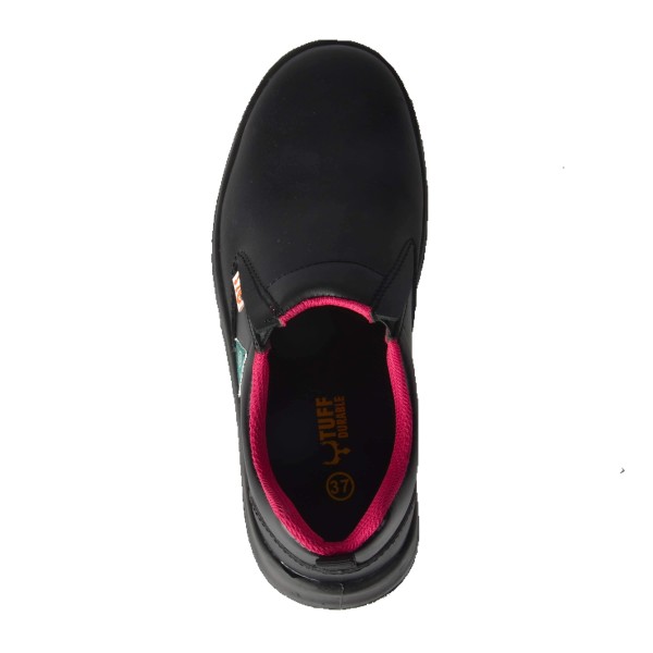 Tuff & Durable® - No Tie Working Shoes with Steel Toe & Plate - Black