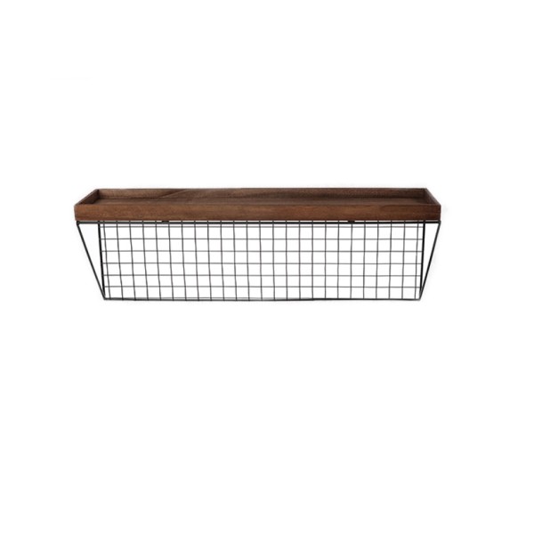 Etagère en bois et métal 24x65x16cm