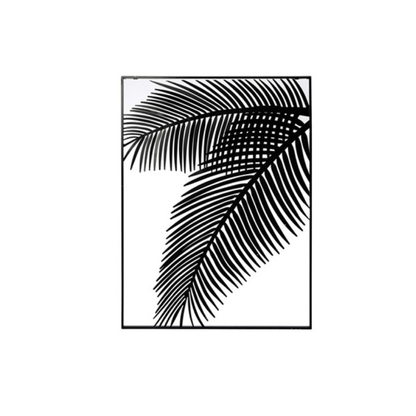 Metal Wall Art Black Leaf