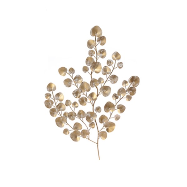 Metal Wall Art Beige Leaves