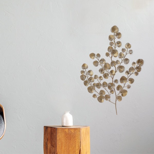 Metal Wall Art Beige Leaves