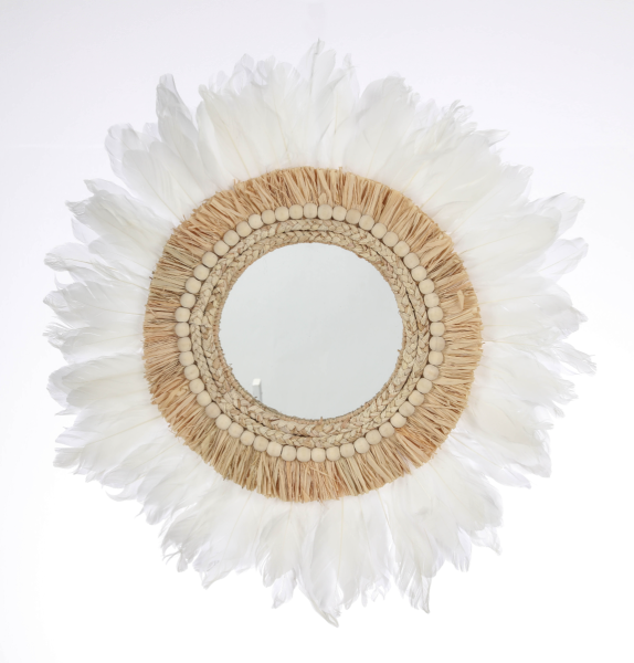Round Feather Mirror