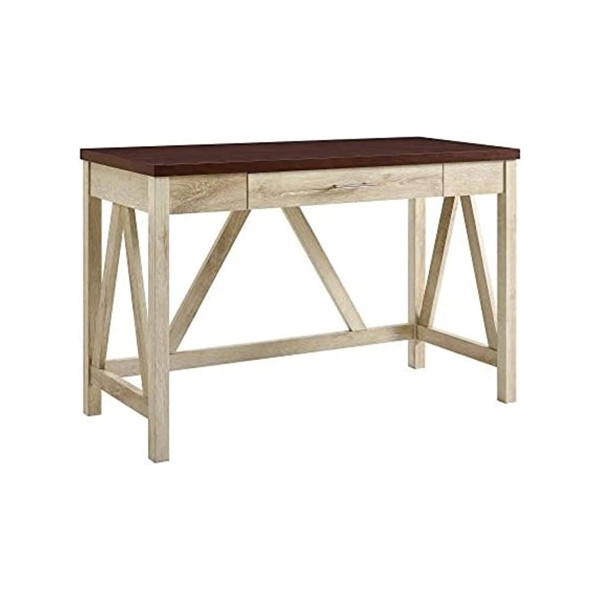 Bureau d'ordinateur en bois chêne/brun